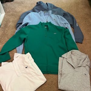 Lot of 5 Vineyard Vines boys Large/Size 16 polos, hoodies, sweaters.